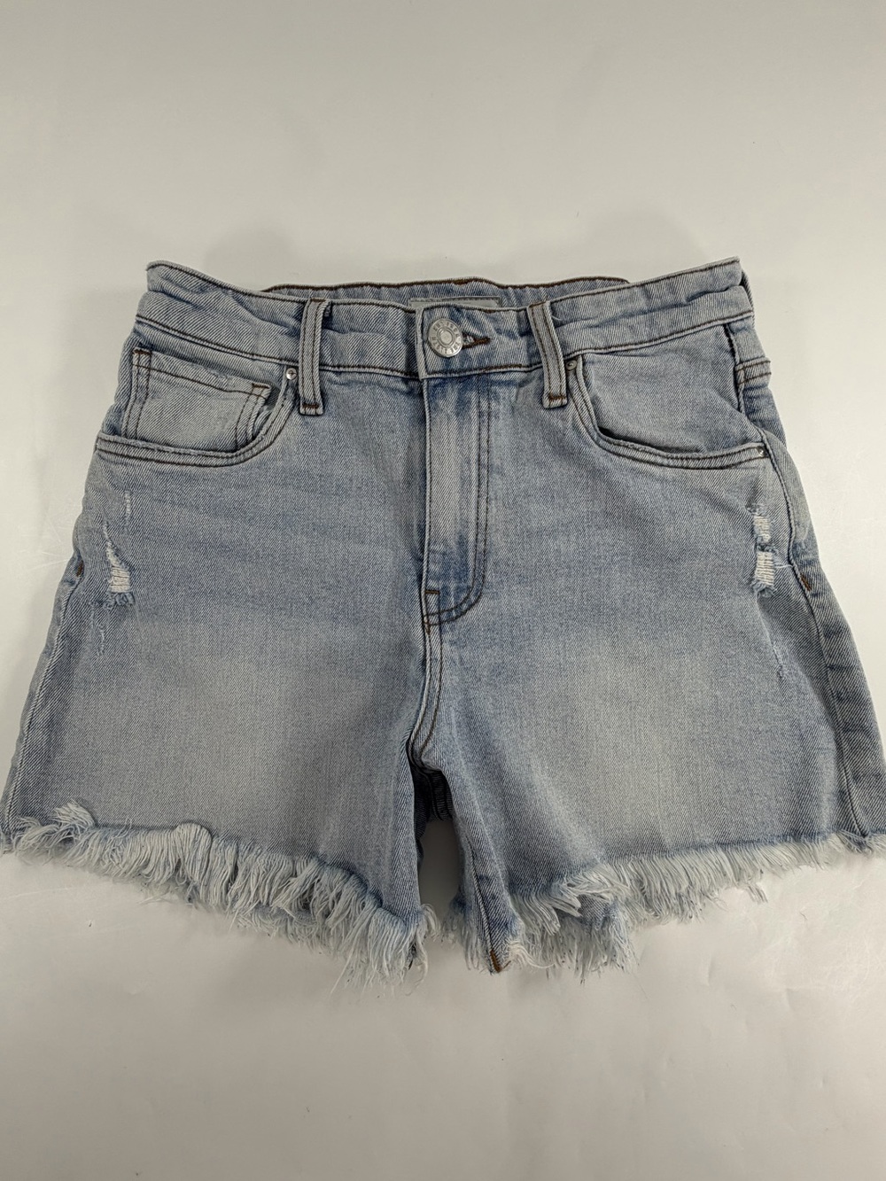 Coastal Y2K Distressed Frayed Denim Cutoff Shorts Light Wash Size 0